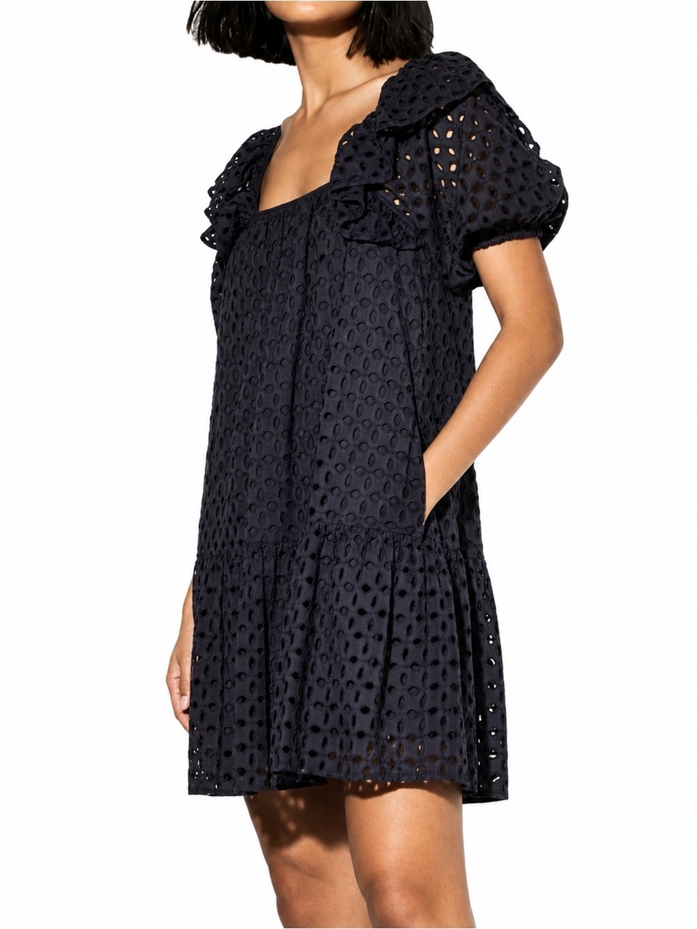 Happy X Nature NWT black eyelet dress, small